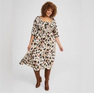 Torrid Black Floral Chiffon Dress